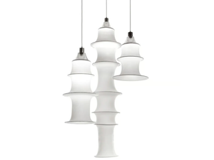 FALKLAND - Aluminium and elastic fabric pendant lamp _ Danese Milano